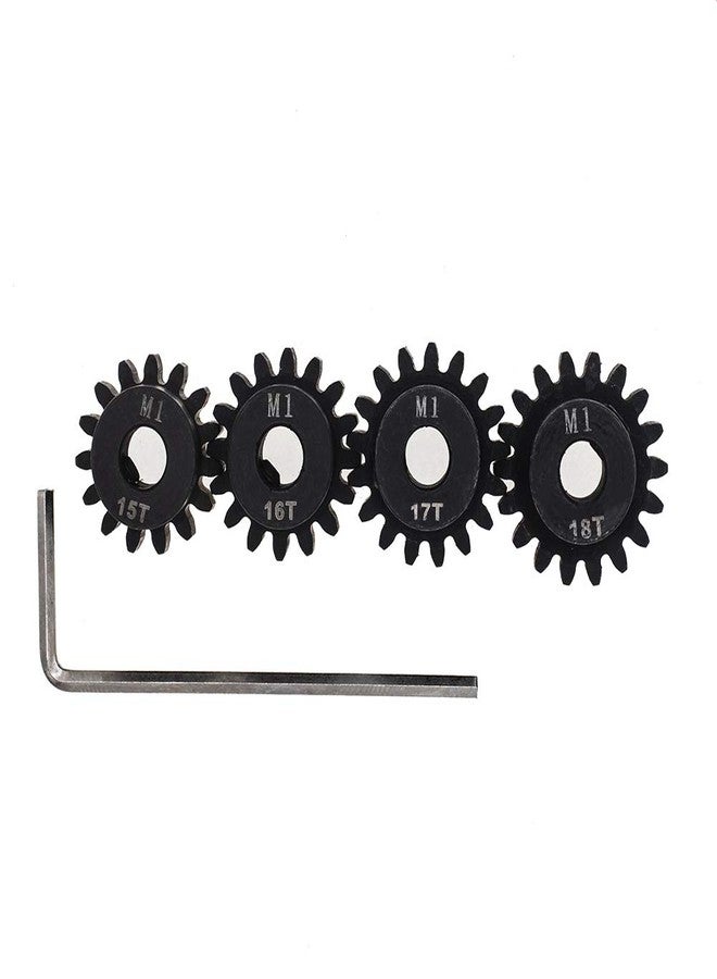 GTHELE 4pcs Mod 1 Pinion Gear 5mm Set Hardened 15T 16T 17T 18T M1 Pitch Gears RC Upgrade Part with Screwdriver - Image 5